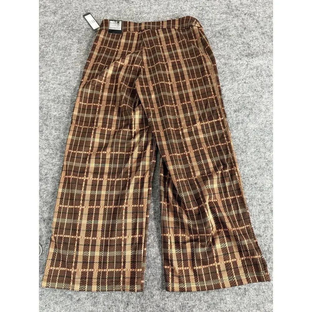 SoHo Apparel Ltd Pants Women Large Plaid Brown Career Dress Pants N34 - Picture 5 of 9